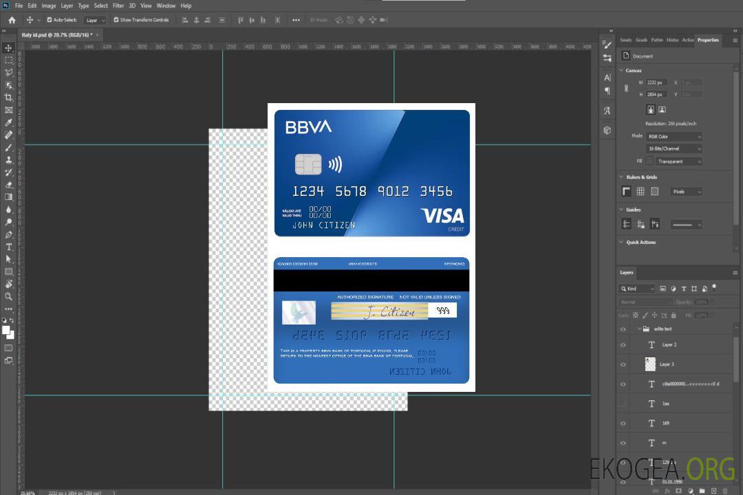 Carte de crédit visa Portugal BBVA Bank template Carte de crédit visa Portugal BBVA Bank template